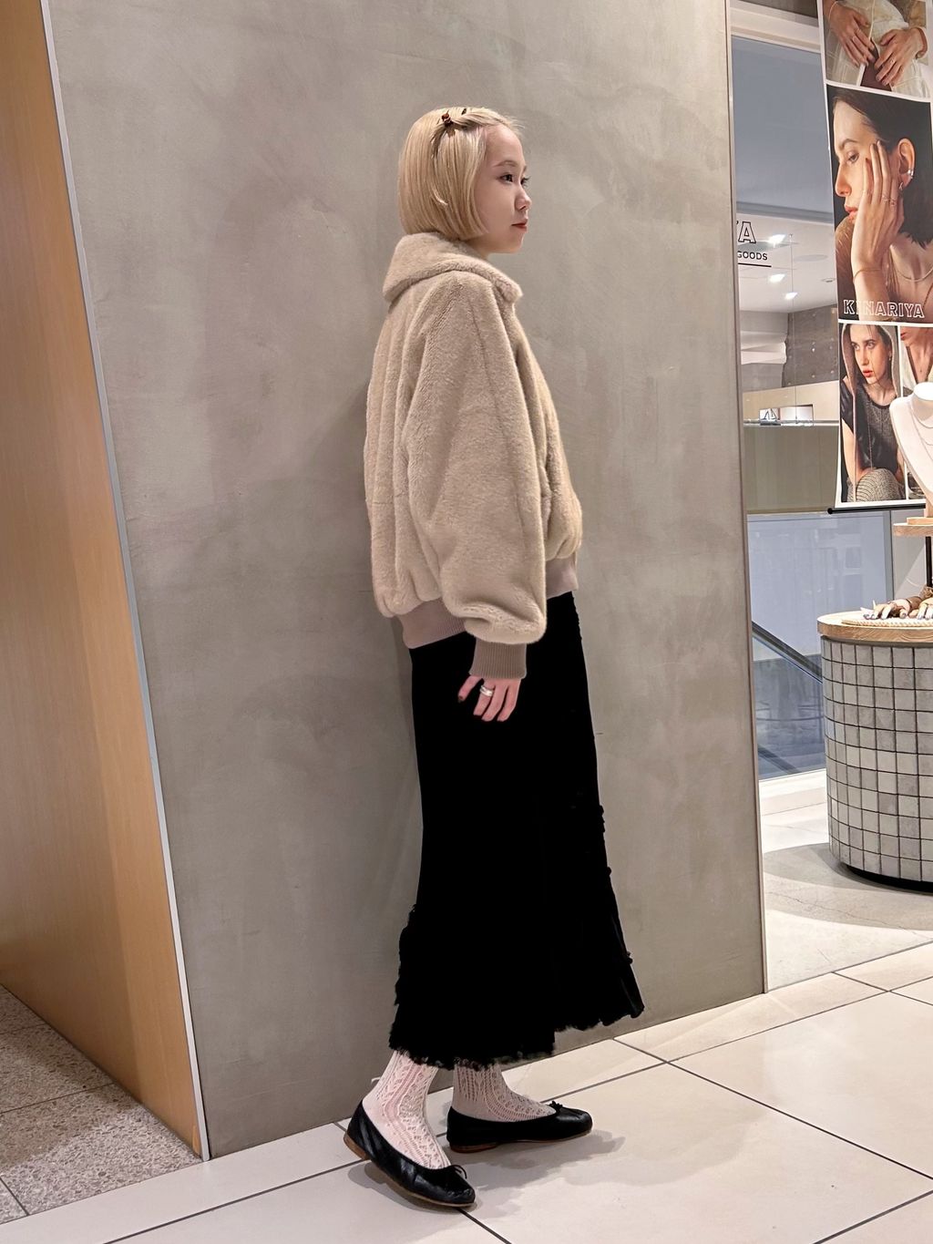 IENA LA BOUCLE ecoファーブルゾンのコーディネートスナップ（nao