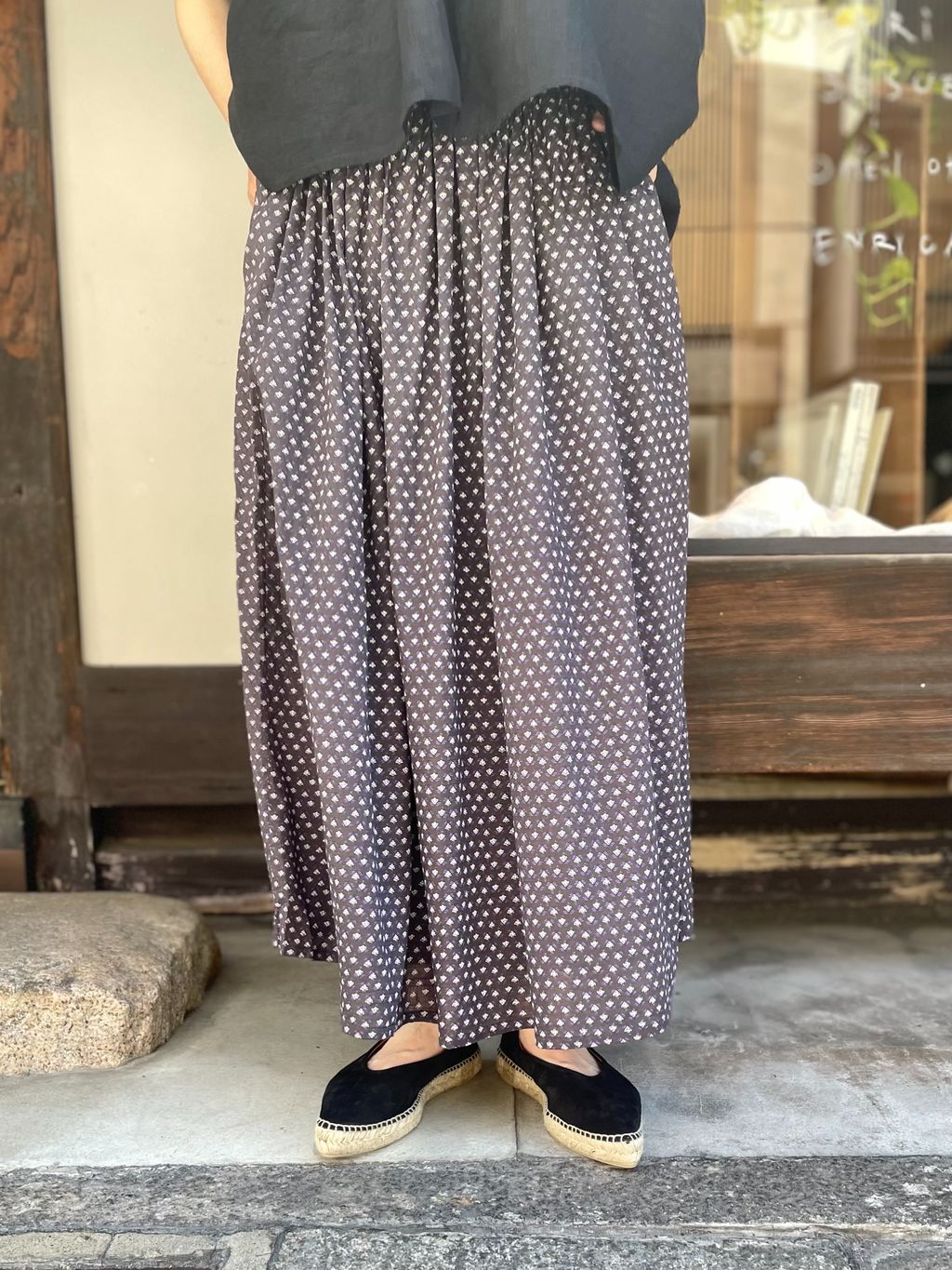 SOIL 】FLOWER PRINT GATHERED SKIRTのコーディネートスナップ（A.Y
