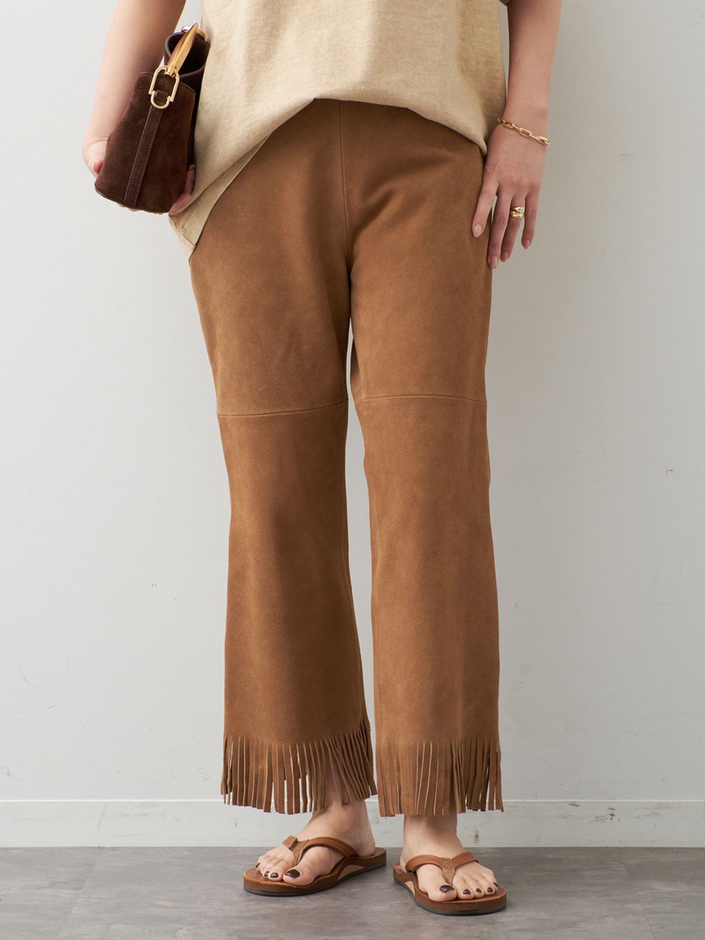 MADISONBLUE / マディソンブルー】 FRINGE PANTS SUEDEの