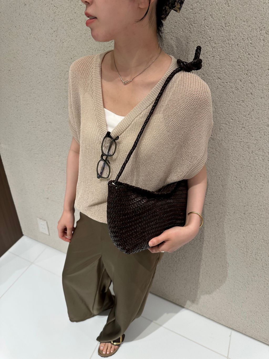 2WAY カタアゼ KNIT ベストのコーディネートスナップ（hina）｜Plage