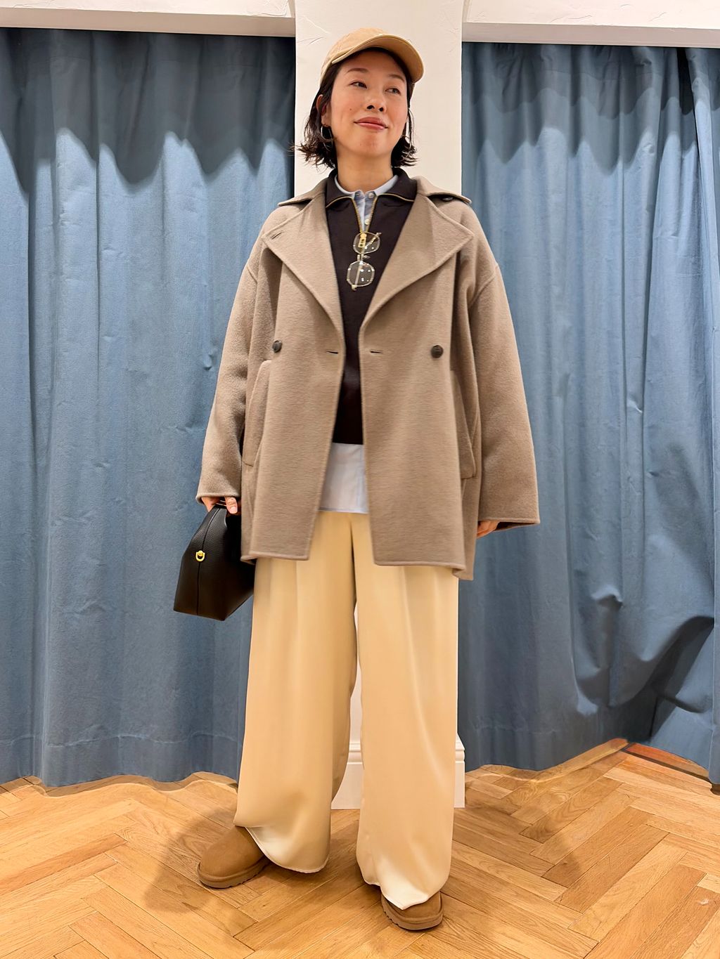 シリーズあり/追加》souple wool ダブルフェイスミドルコートの