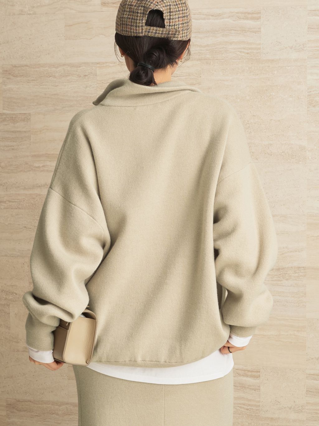 一部店舗・WEB限定》スムース ハーフ Zip ニットのコーディネート