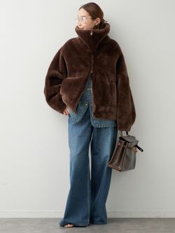 BLANCHA/ブランカ】Straight merino shearling jacketのコーディネート