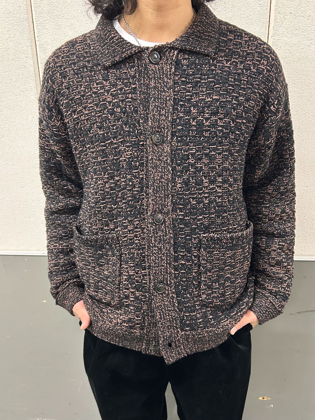 ツイードモール ヘビーカーディガンのコーディネートスナップ