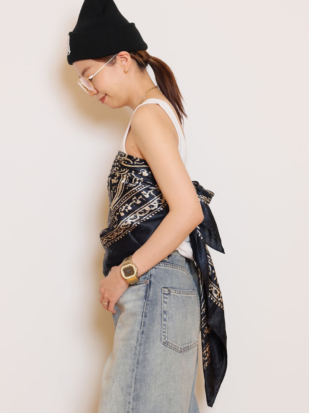 rib タンクトップのコーディネートスナップ（HASE）｜MUSE de Deuxieme