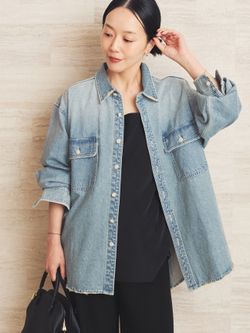 CLOTH ACROSS / クロスアクロス 別注 DAMAGED DENIM シャツの 