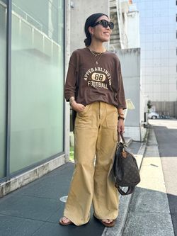 AMERICANA/アメリカーナ】 Football T-shirtのコーディネートスナップ