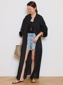 Col Pierrot/コル ピエロ】Ramie Volume Sleeve ワンピースの