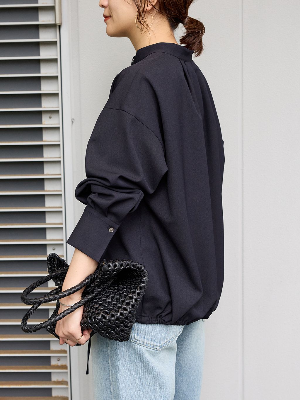 追加2》ウーリッシュツイルタックボリュームシャツのコーディネート