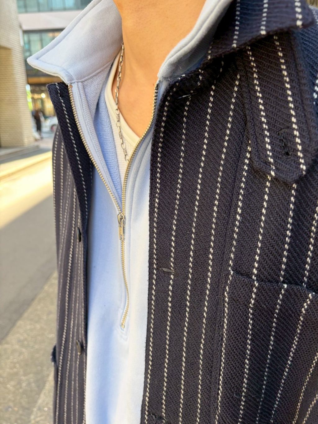 FOLL/フォル】khadi cotton stripe jacketのコーディネートスナップ