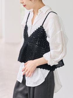 追加》クロシェニットキャミソールのコーディネートスナップ（Miho