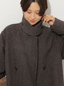 予約》尾州ウールスーパー100モッサロングコートのコーディネート
