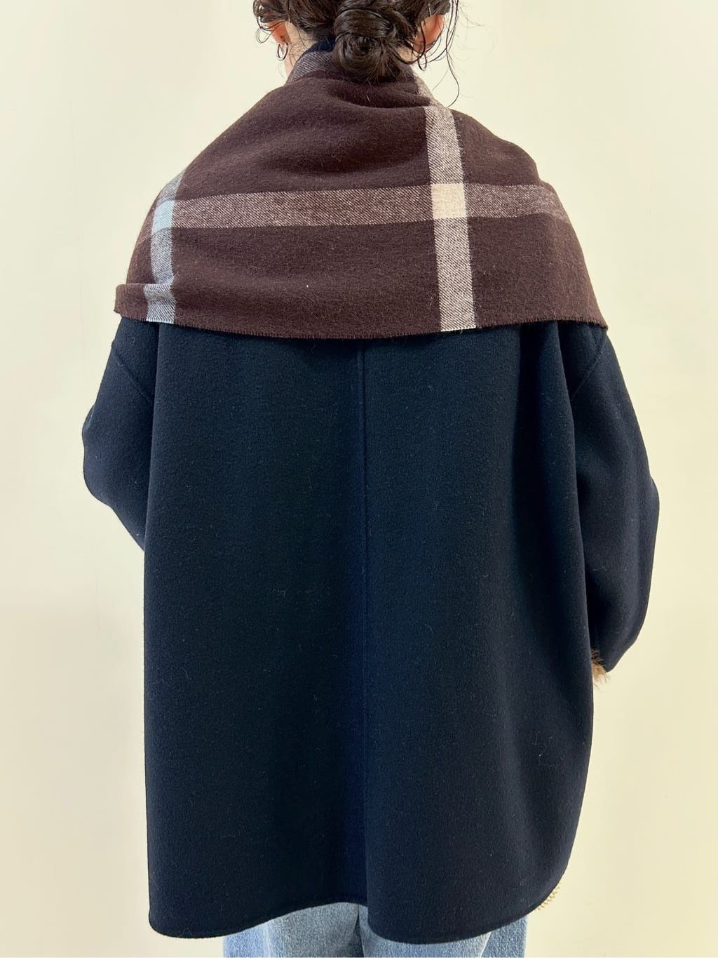 souple woolダブルフェイススタンドコートのコーディネートスナップ