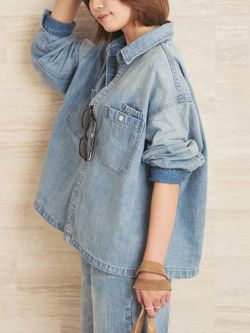 Plage ballon denim シャツ ballon denim シャツのコーディネートスナップ（yuzuki）｜Plage