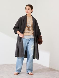 ≪一部カラーWEB限定 / 追加≫綿麻ポプリンコートのコーディネート