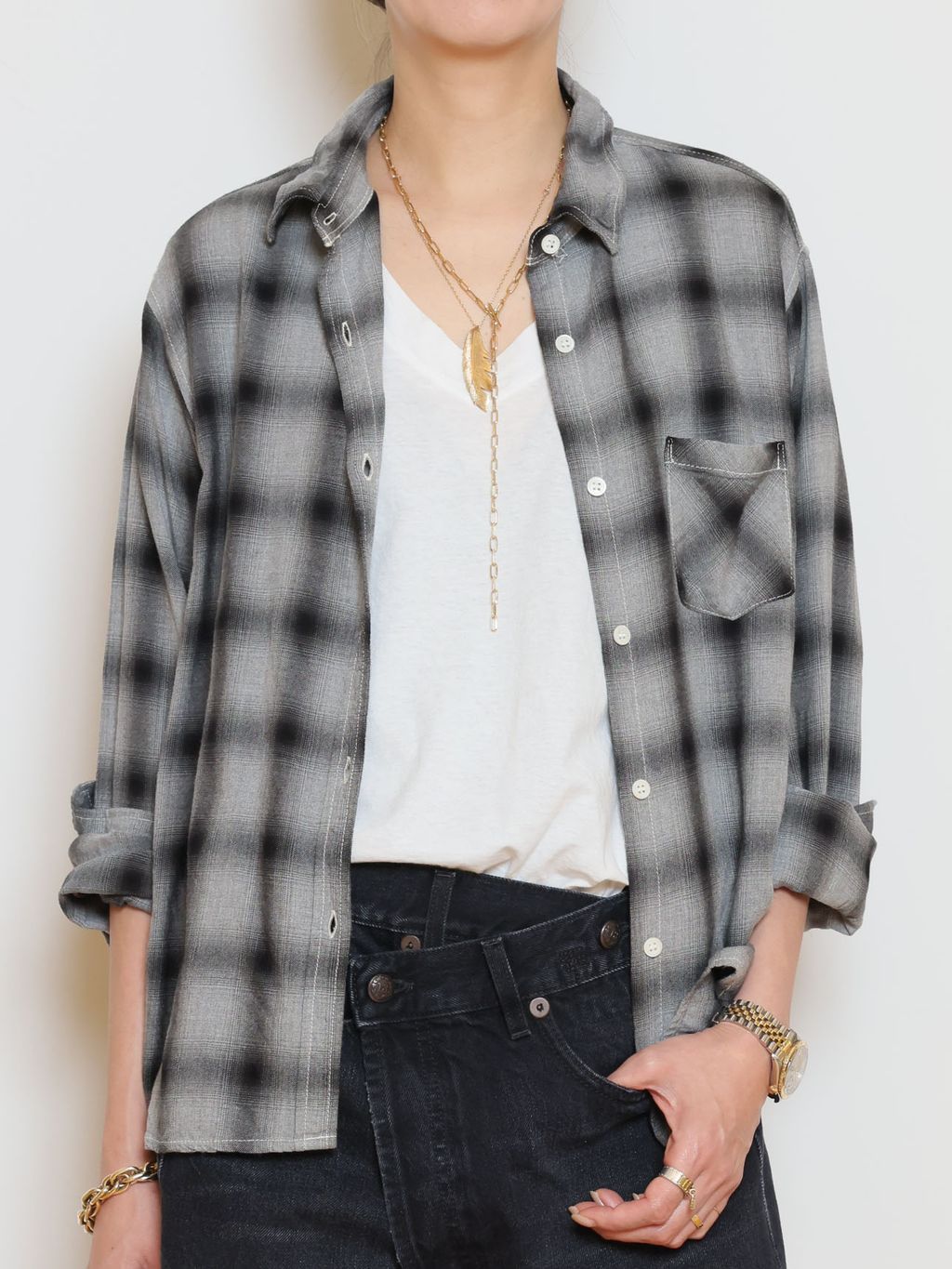 Deuxieme Classe★REMI RELIEF チェックシャツ REMI RELIEF/レミレリーフ】 REMI RELIEF RAYON チェックシャツの