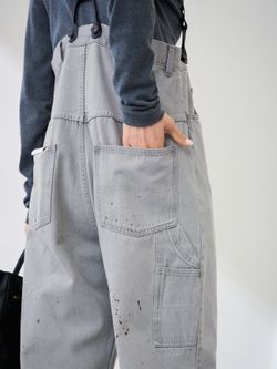 PAYDAY /ペイデイ サスペンダー付きペイント加工デニムの