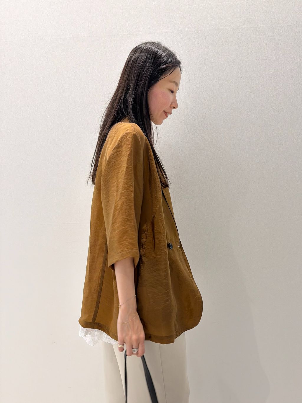 接触冷感》ウォッシャブル シアーショートスリーブジャケットの
