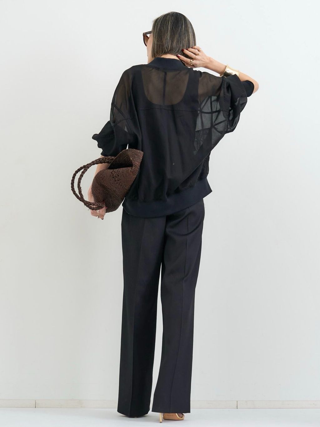 L'Appartement 【Col Pierrot /コル ピエロ】スウェット Col Pierrot/コル ピエロ】 2WAY PLEATS BLOUSE（シャツ／ブラウス
