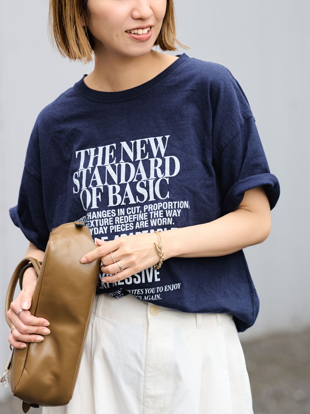 ２６日迄お値下げ中　FRAMeWORK NEW STANDARD TEE 新品 NEW STANDARD TEEのコーディネートスナップ（tomo）｜FRAMeWORK