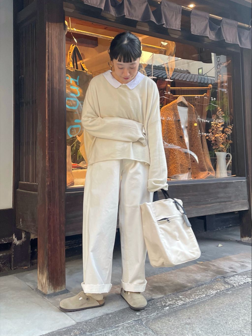 ARMEN 】 HIGH-NECK REVERSIBLE LONG VESTのコーディネートスナップ