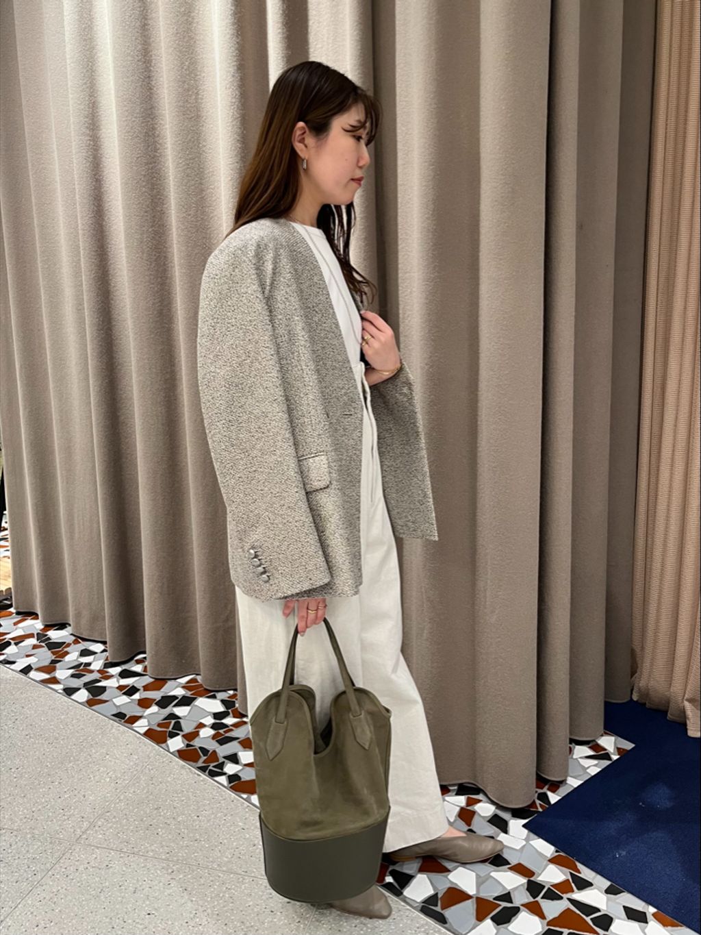 &NAVY ツィーディーダブルジャケットのコーディネートスナップ（ayano