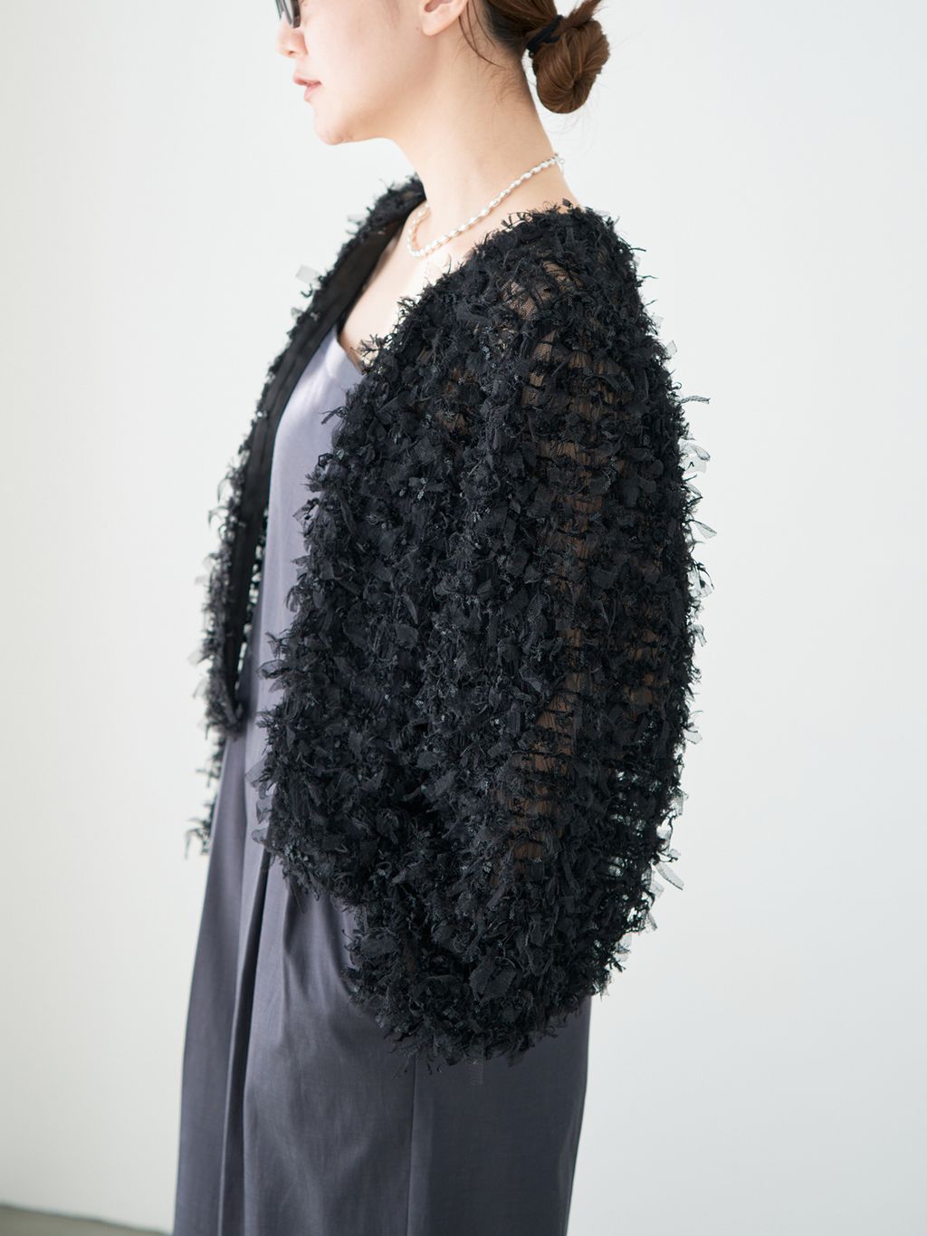 追加予約》チュールテープ カーディガンのコーディネートスナップ