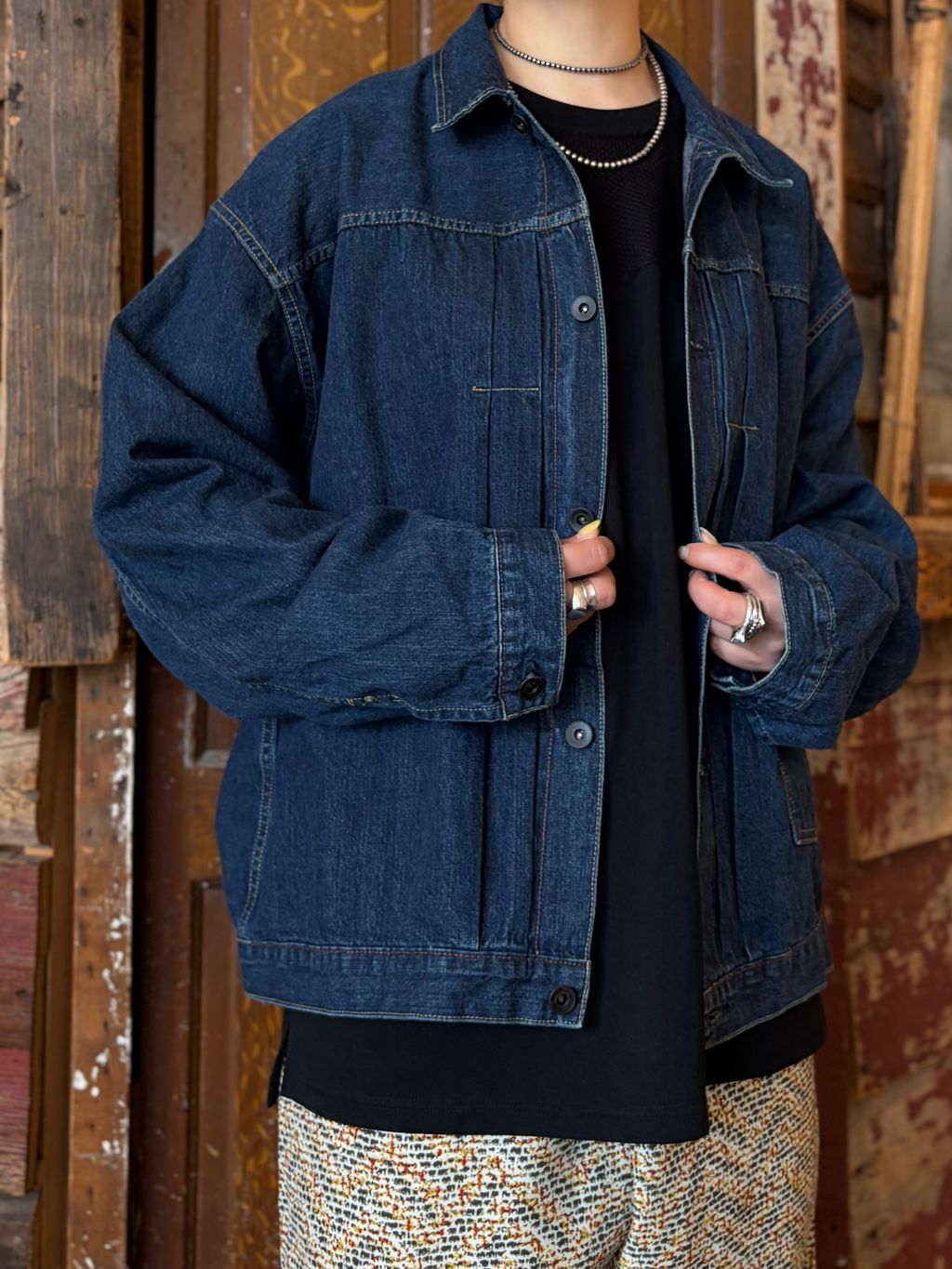 chimala】SELVEDGE DENIM SHORT JACKETのコーディネートスナップ（Y.S 