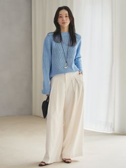 予約》Tuck Wide パンツのコーディネートスナップ（Nene）｜Plage