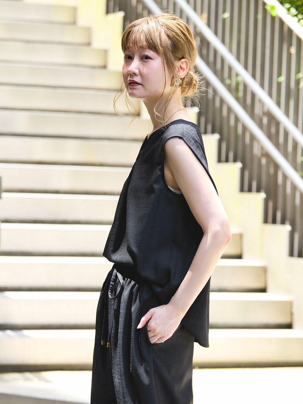 追加2》《S/Mサイズ展開》《2点セット》リネンライクセットアップの