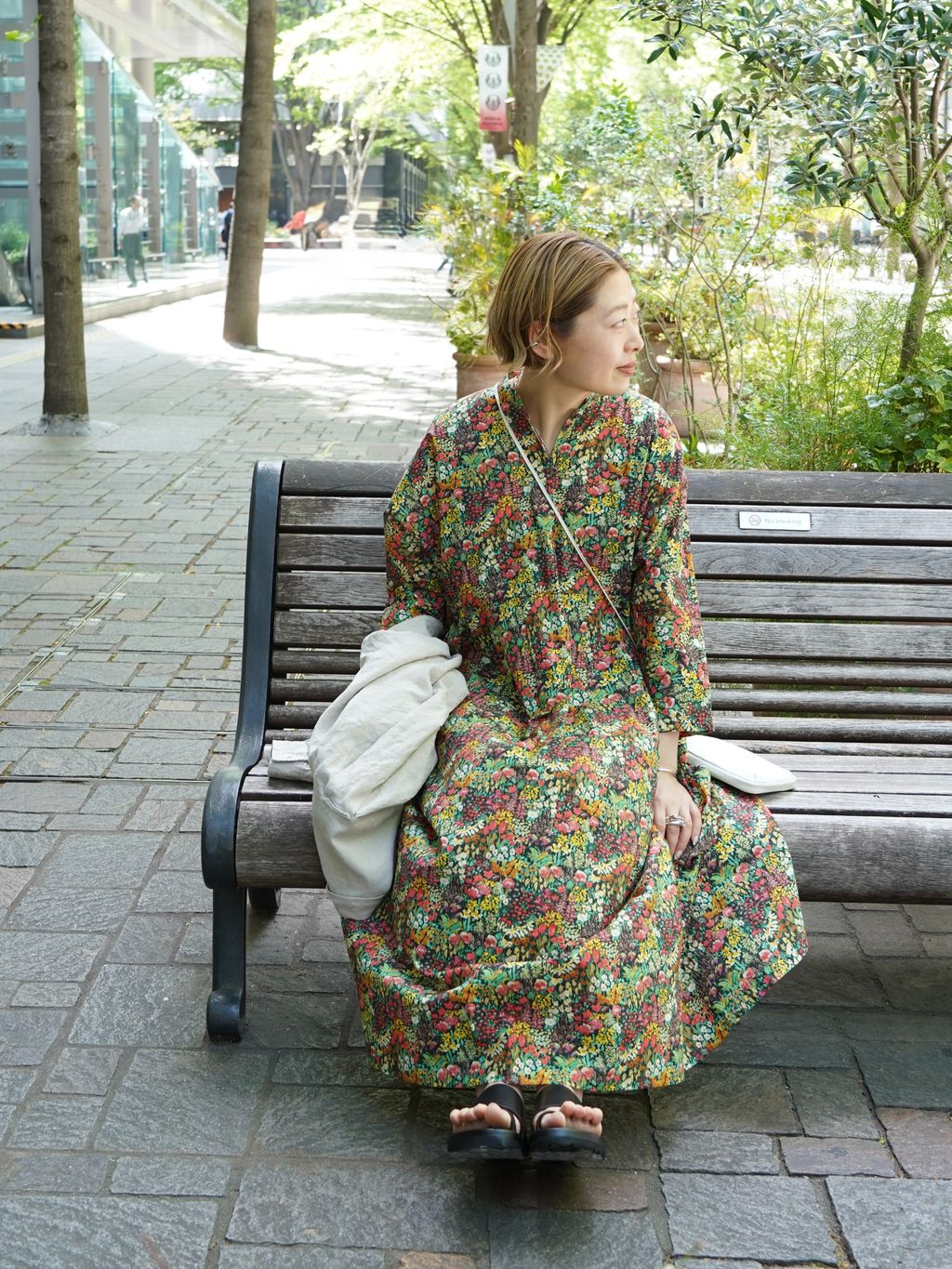 ジャーナルスタンダードラックス リバティローン プルワンピース 花柄 リバティフラワー ampleプルワンピースのコーディネートスナップ（Y.S