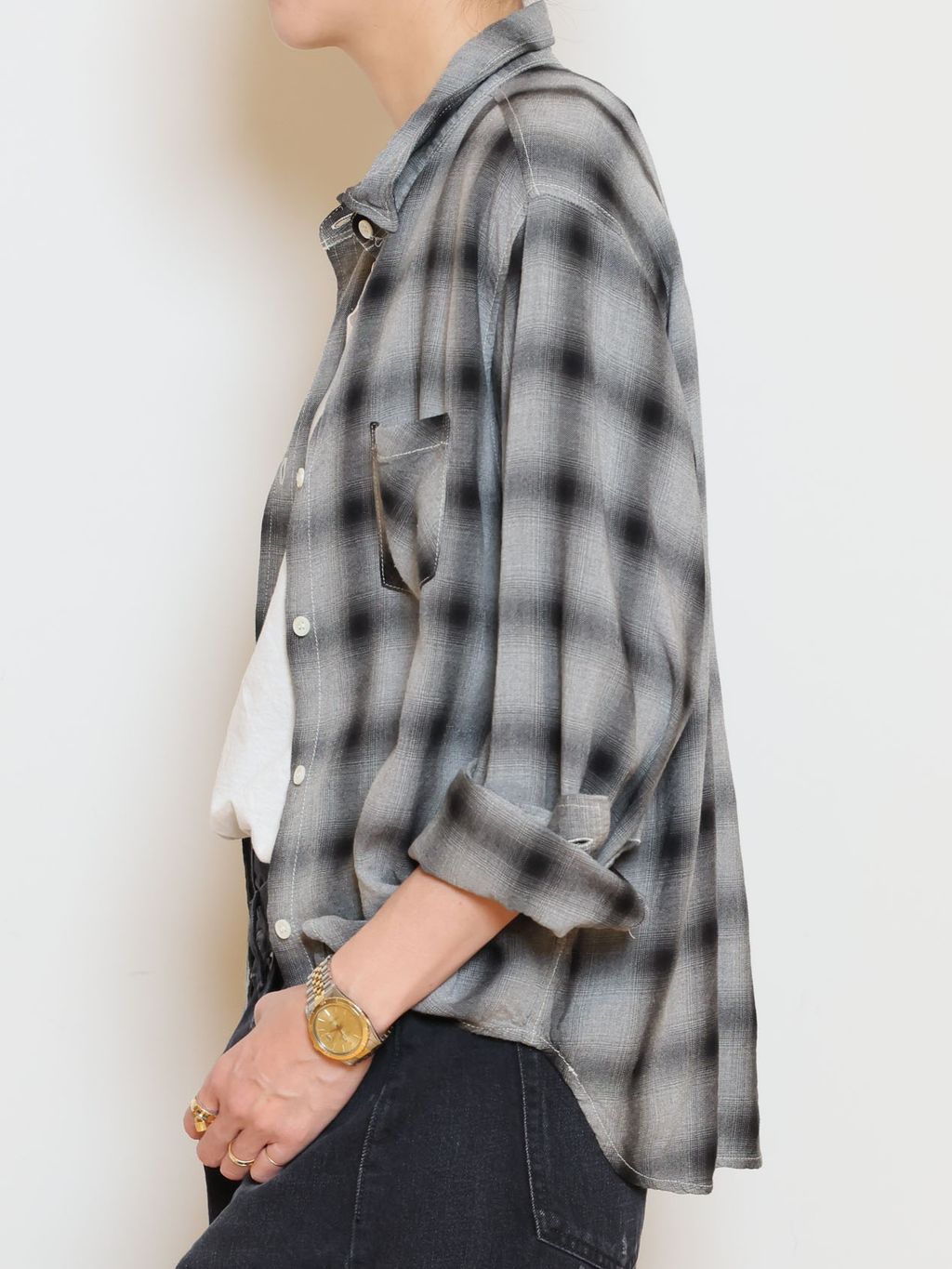REMI RELIEF/レミレリーフ】 REMI RELIEF RAYON チェックシャツの
