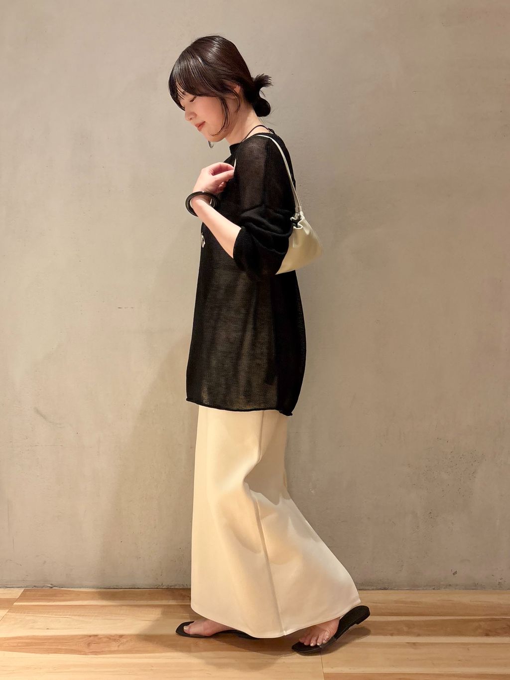 plage Linen/ny long プルオーバー Linen/ny long プルオーバーのコーディネートスナップ（chika）｜Plage