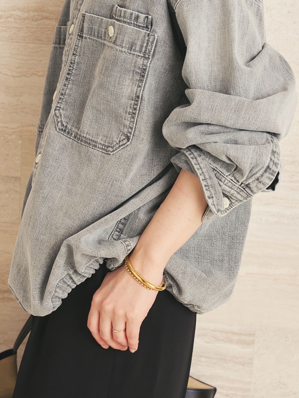 予約》ballon denim シャツのコーディネートスナップ（midori）｜Plage