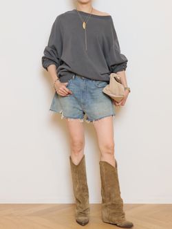 Vintage Off Shoulder プルオーバーのコーディネートスナップ（MUSE