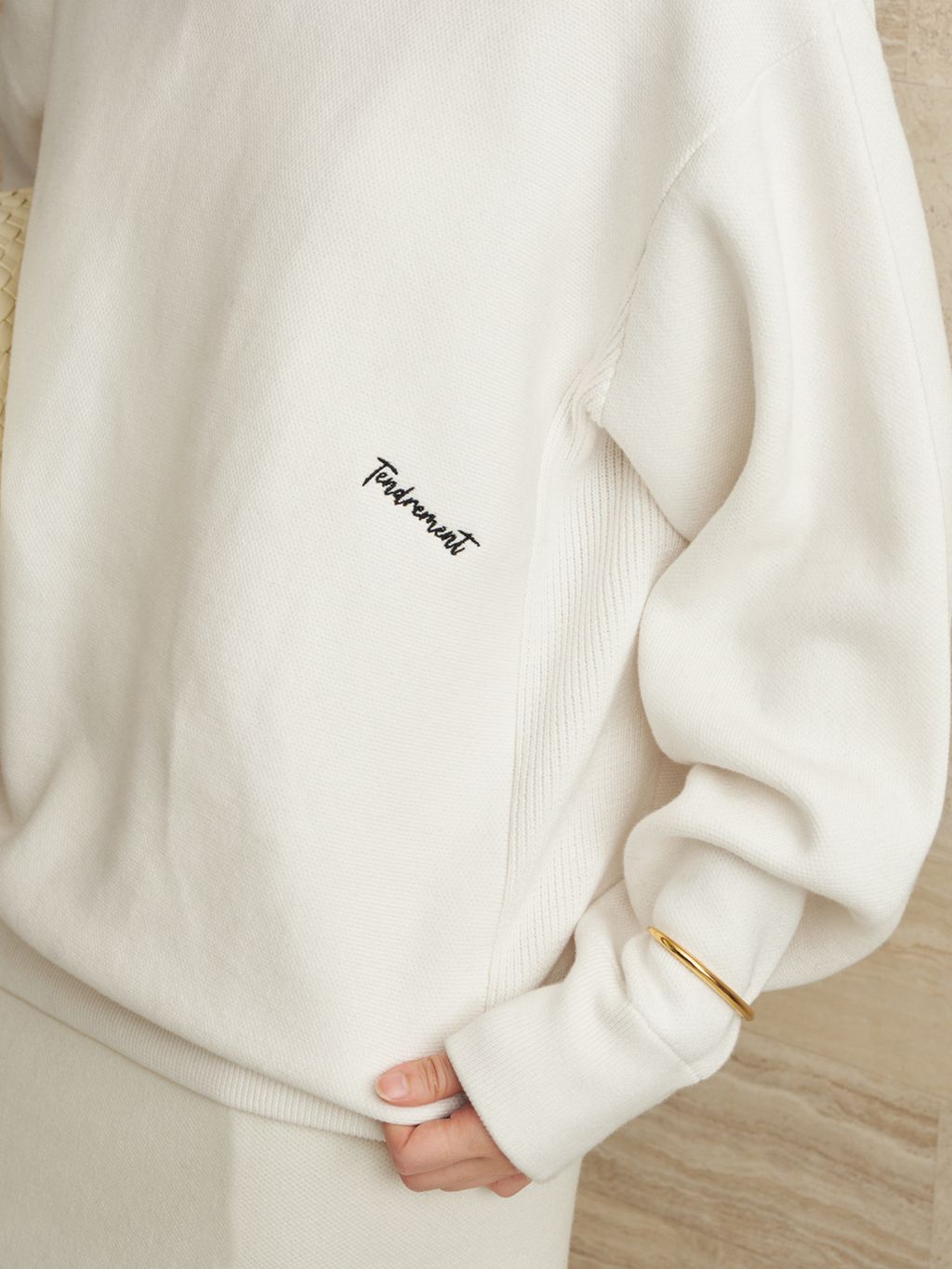 lesTendre white スウェットのコーディネートスナップ（mizuka