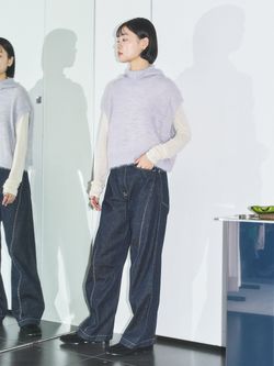 SAYAKA DAVIS SHAGGY HOODIE VEST VKT65-WS：ニットベスト（ベスト