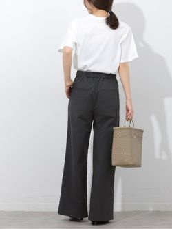 リネンミックス2タックパンツのコーディネートスナップ（nakajima