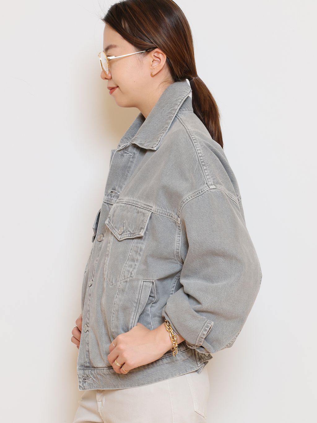 SURT/サート】MANNISH BUGGY DENIM (LIGHT GRAY)のコーディネート