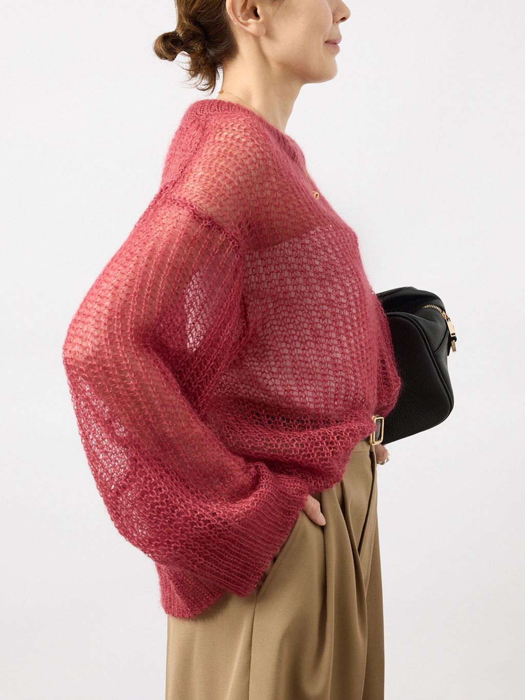 予約》Airy Silk Wool Blend ニットのコーディネートスナップ（VERMEIL