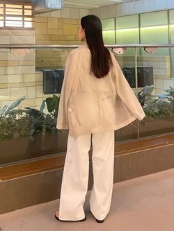 追加》【洗える】ミューズサテンギャザーボリュームブラウスの 