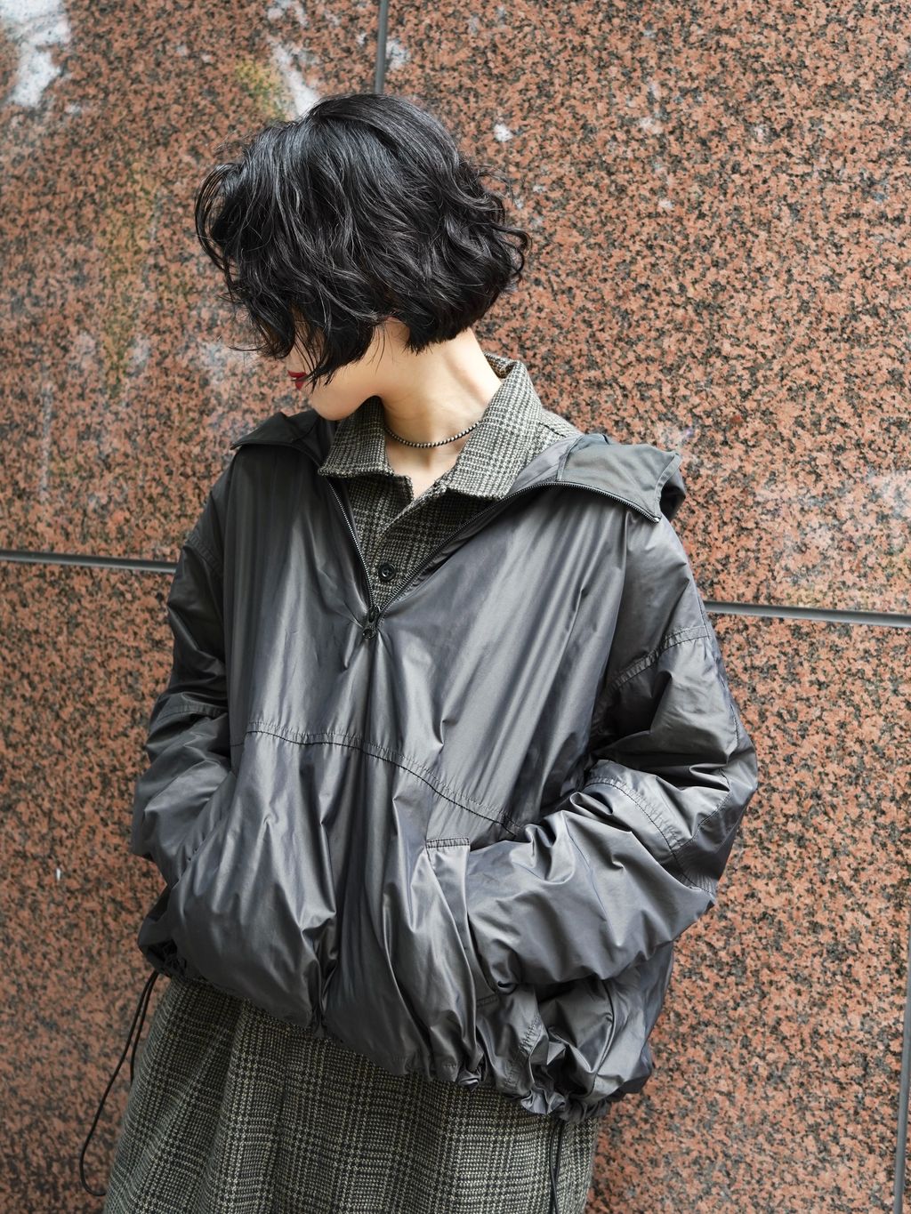 journal standard luxe メモリータフタブルゾン 予約》メモリータフタ フードプルブルゾンのコーディネートスナップ
