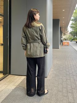追加》ノーカラーサファリブルゾンのコーディネートスナップ（miya
