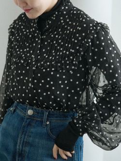 WEB限定/追加2》楊柳フリルピンタックブラウスのコーディネート