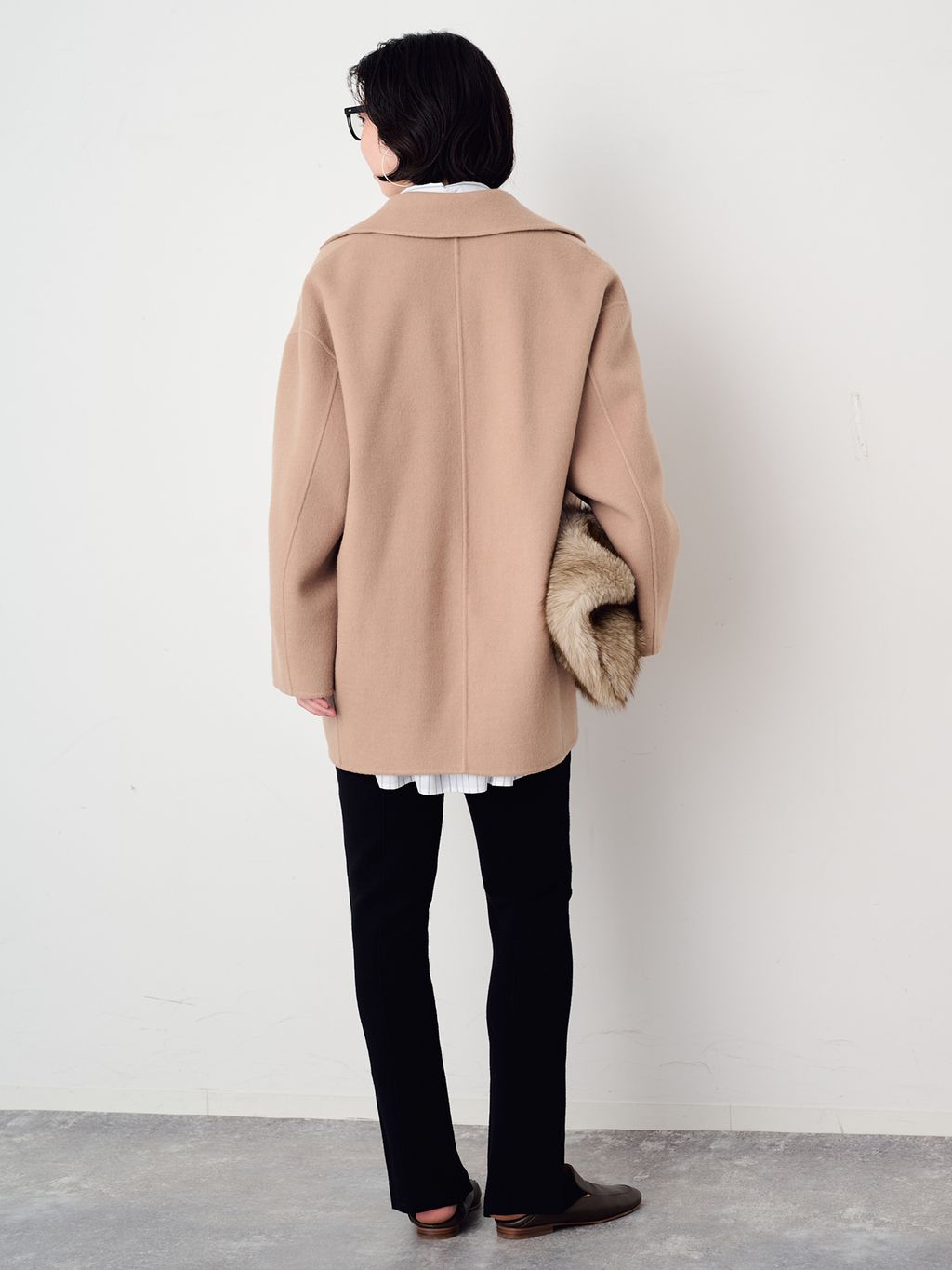 シリーズあり/追加予約》souple wool ダブルフェイスミドルコートの