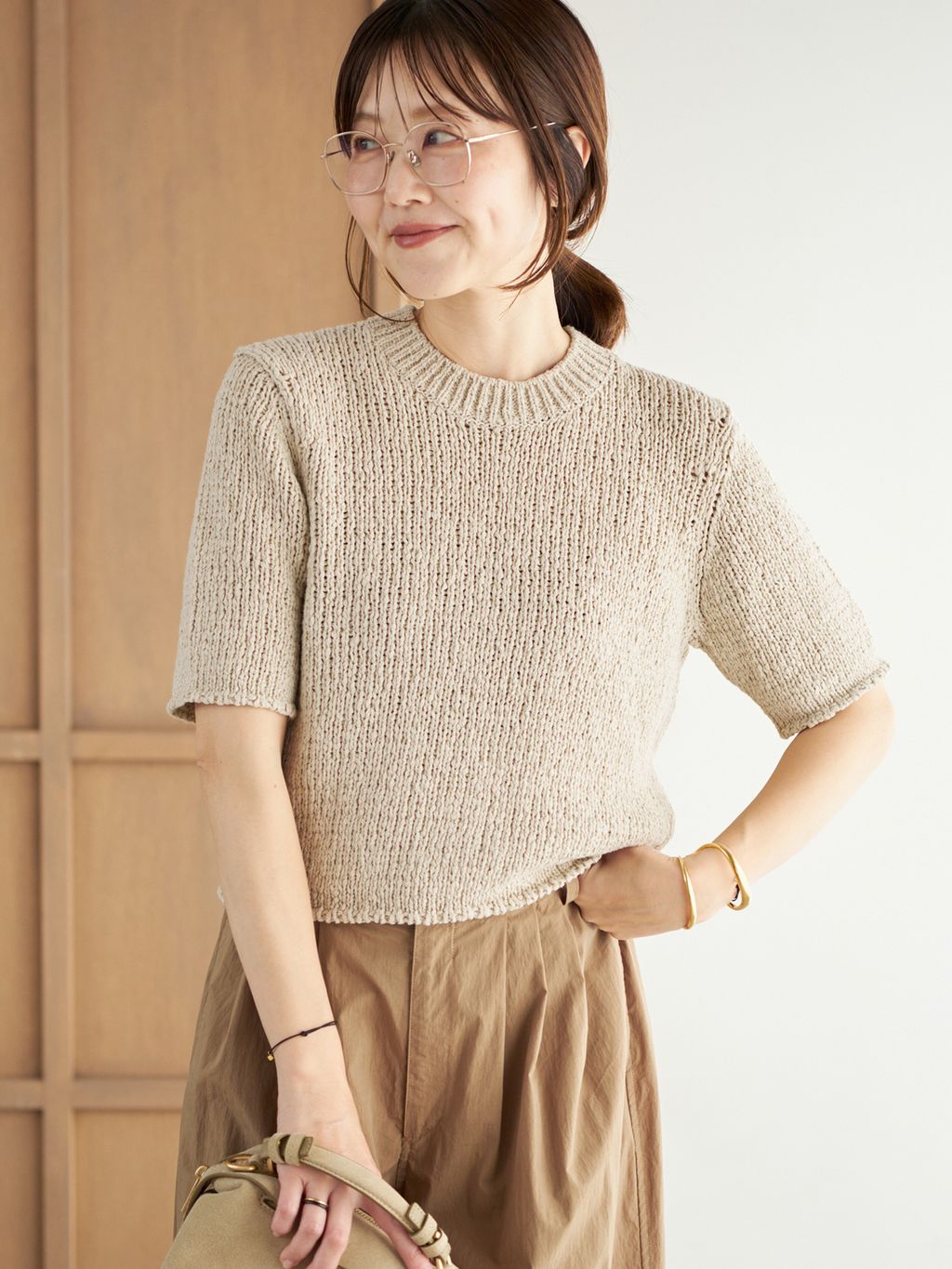 Plage Italian yarn CO half ニット Italian yarn CO half ニットのコーディネートスナップ（yoshie