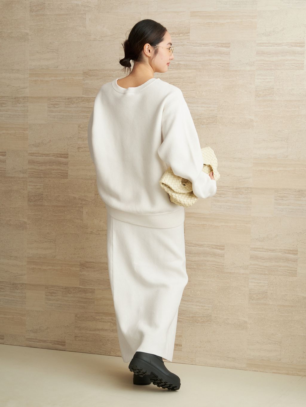 lesTendre white スウェットのコーディネートスナップ（mizuka