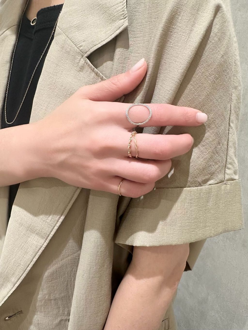 WEB限定》【SAMH by LILAS】ホワイトトパーズフープピアスK18GP（両耳