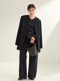 R'IAM シェイプノーカラージャケットのコーディネートスナップ（risa