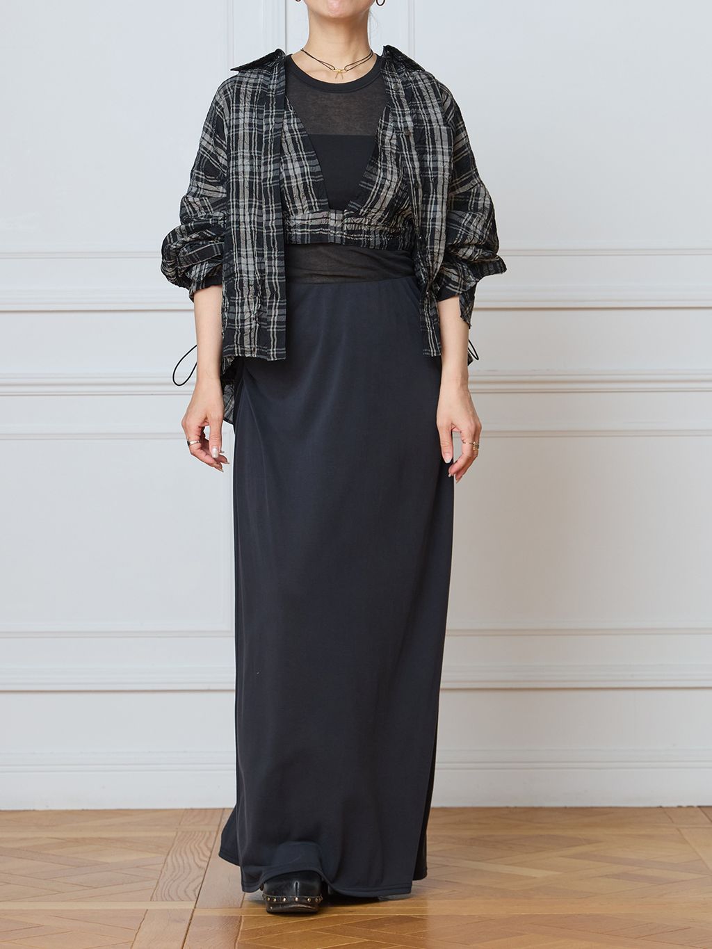 予約》IENA LA BOUCLE フィブリルカットスカートのコーディネート